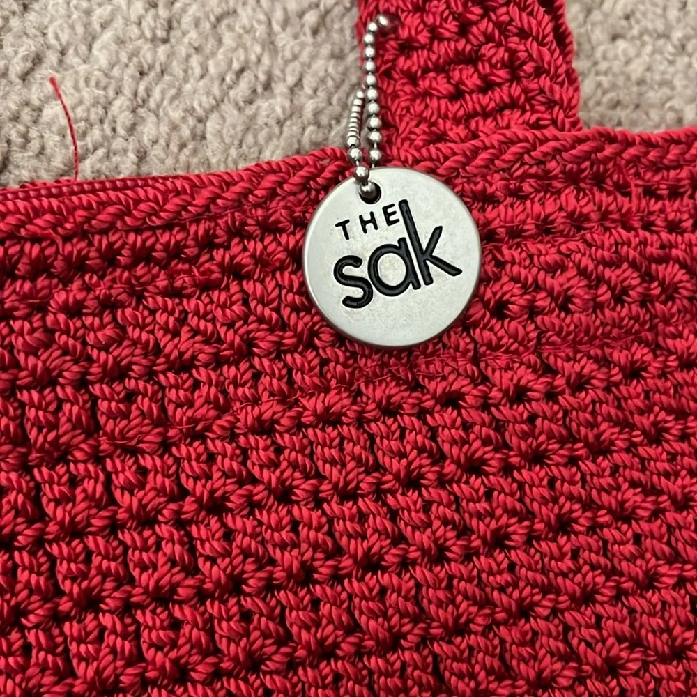 The Sak Red Crochet Tote Bag - Picture 5 of 9